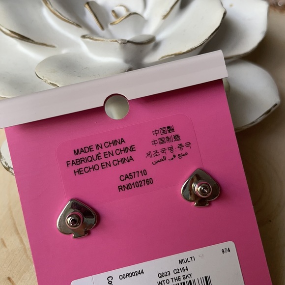NWT KATE SPADE “INTO THE SKY” STUD EARRINGS! - Picture 5 of 5